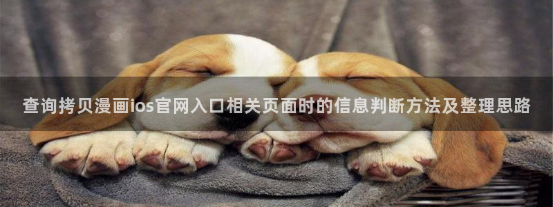 免费漫画今日推荐:查询拷贝漫画ios官网入口相关页面时的信息判断方法及整理思路